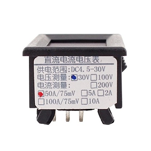 DC 0-30V 0-50A Blue Red LED Dual Digital Panel Voltmeter Ammeter M...