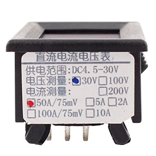 DC 0-30V 0-50A Blue Red LED Dual Digital Panel Voltmeter Ammeter M...