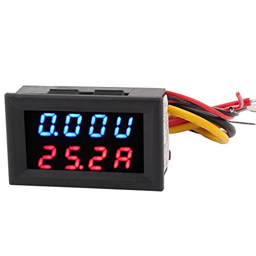 DC 0-30V 0-50A Blue Red LED Dual Digital Panel Voltmeter Ammeter M...