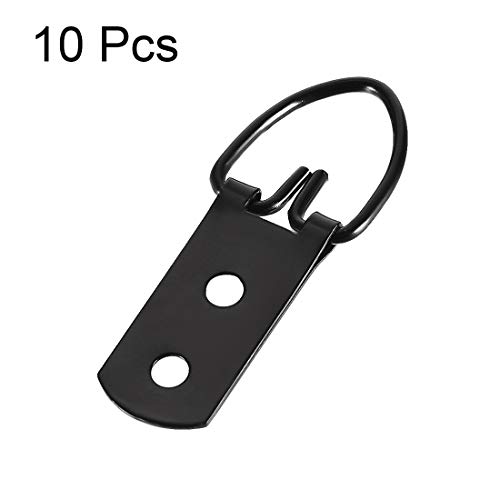 uxcell D Ring Picture Hangers, 52mm x 20mm Black Assortment Kit fo...
