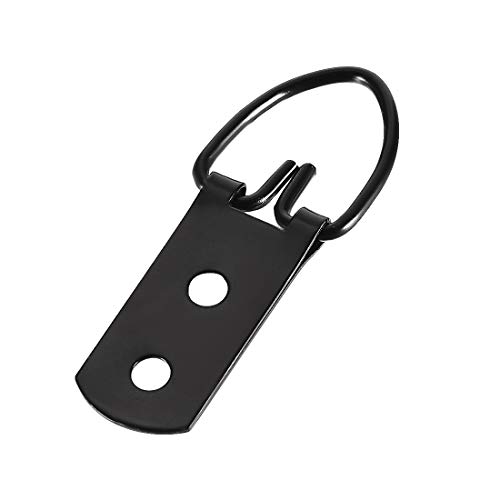 uxcell D Ring Picture Hangers, 52mm x 20mm Black Assortment Kit fo...