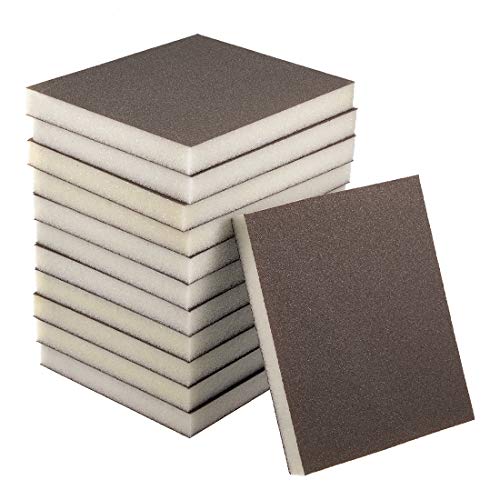 uxcell Sanding Sponge Block 120-Grits Medium Grit Sand Block Pad f...