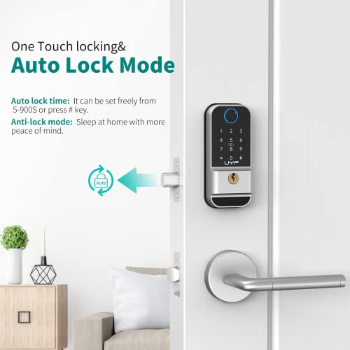 Fingerprint Door Lock, UYF Keyless Entry Door Lock with Keypad, El...