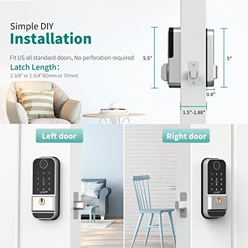 Fingerprint Door Lock, UYF Keyless Entry Door Lock with Keypad, El...