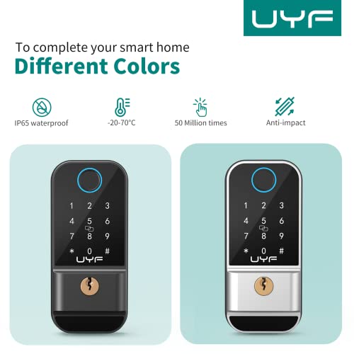 Fingerprint Door Lock, UYF Keyless Entry Door Lock with Keypad, El...