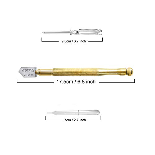 UYICOO Glass Cutter Tool Set for Mosaic/Tiles/Mirror/Stained Glass...