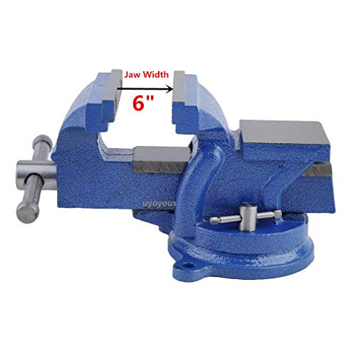6-Inch Swivel Bench Vises,Heavy Duty Steel Workshop Bench Clamps E...
