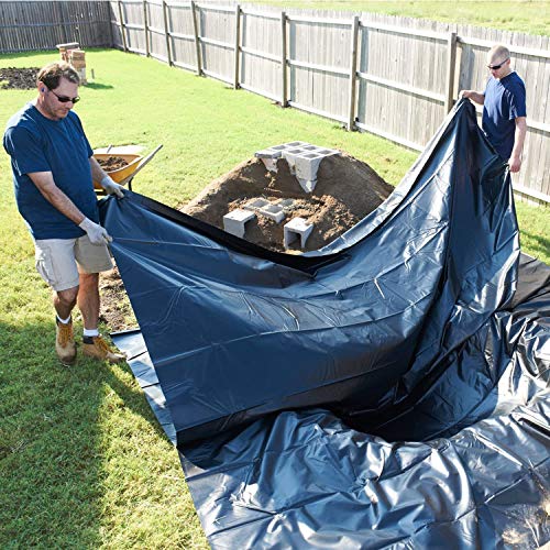 uyoyous 40 Mil HDPE Rubber Pond Liner,13ft x 16.4 ft Pond Skins Li...