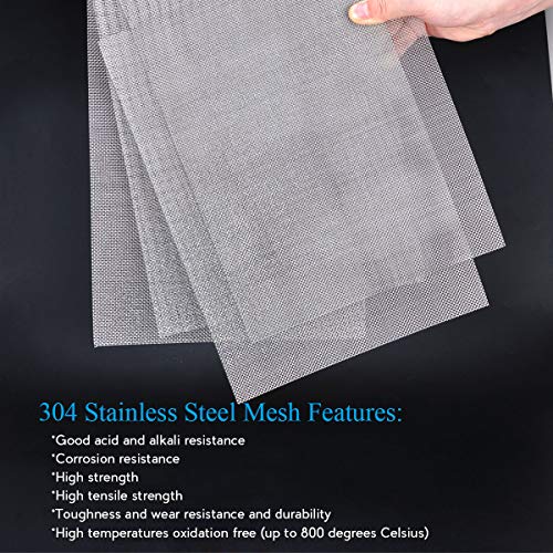 4PACK Stainless Steel Woven Wire Mesh Never Rust, Air Vent Mesh 11...