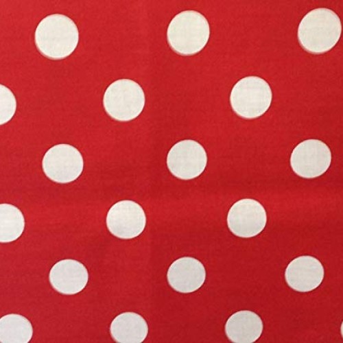 Big Dot Polka Dot Poly Cotton White Dots on Red Fabric