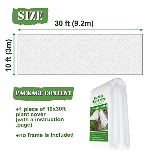 Valibe Plant Covers Freeze Protection 10 ft x 30 ft Floating Row C...