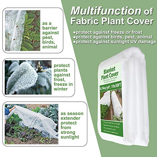 Valibe Plant Covers Freeze Protection 10 ft x 30 ft Floating Row C...