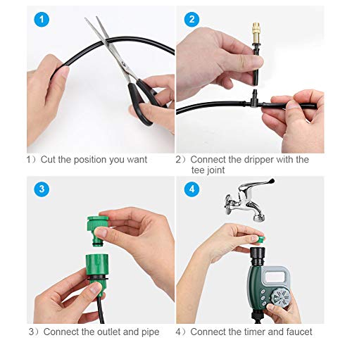 VAlinks Automatic Drip Irrigation System with Digital Timer, Self ...