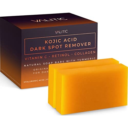 VALITIC Kojic Acid Dark Spot Remover Soap Bars with Vitamin C, Ret...