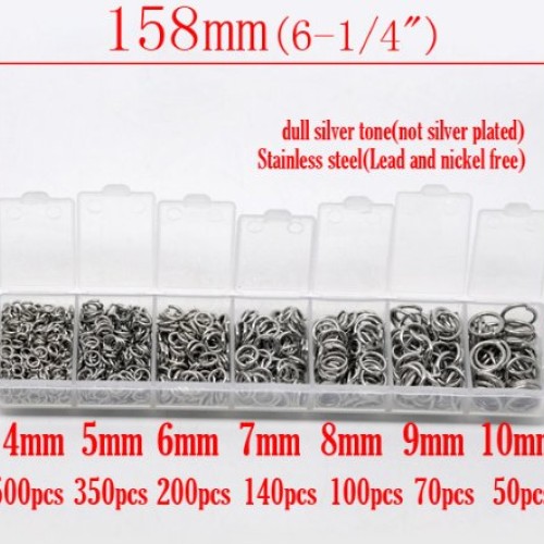Valyria 1410pcs Mixed Stainless Steel Open Jump Rings 4mm 5mm 6mm ...
