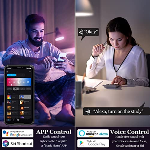 VANANCE Smart Light Bulbs 4Pack with Remote, A19 E26 800LM Color C...