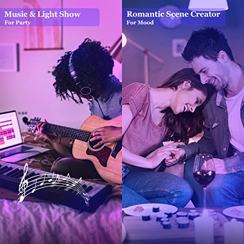 VANANCE Smart Light Bulbs 4Pack with Remote, A19 E26 800LM Color C...
