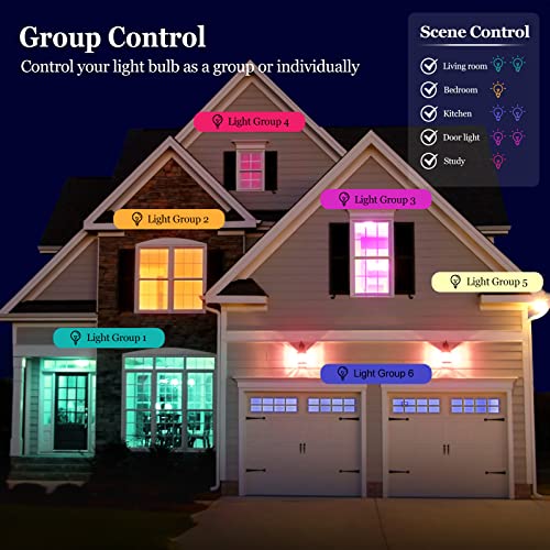 VANANCE Smart Light Bulbs 4Pack with Remote, A19 E26 800LM Color C...