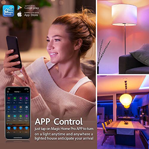 VANANCE Smart Light Bulbs 4Pack with Remote, A19 E26 800LM Color C...