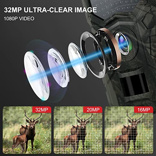 VANBAR Trail Camera 32MP 1080P, Game Camera with Motion Latest Sen...
