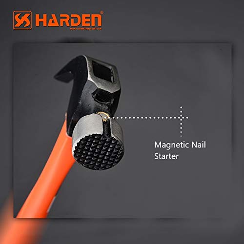 HARDEN 20 oz. Claw Hammer with Fiberglass Handle and Magnetic Nail...