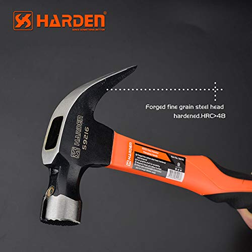 HARDEN 20 oz. Claw Hammer with Fiberglass Handle and Magnetic Nail...