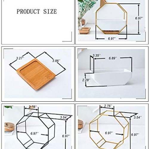 VanEnjoy 7 White Ceramic Wall Planters Vase and Copper,Drainage H...