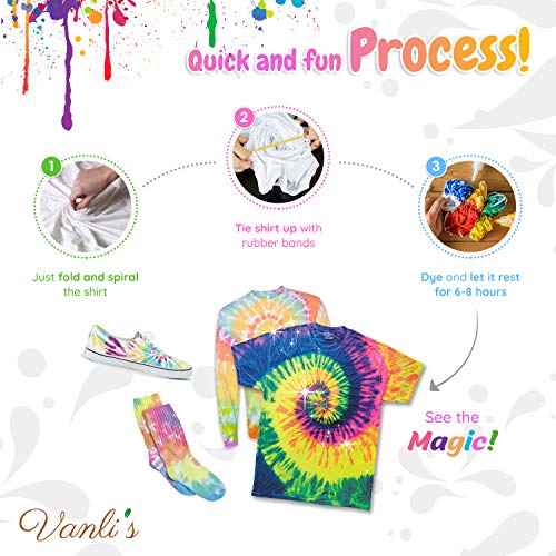Tie Dye Kit for Kids and Adults. 26 Colors for DIY Fabric Dye Proj...