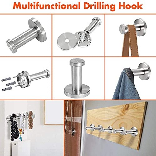 Vanloory Bathroom Towel Hooks, 6 Pack Round Coat Hooks, Sturdy Wal...