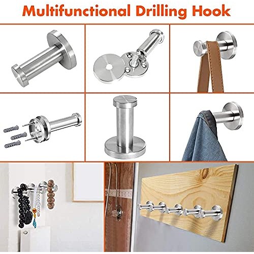 Vanloory Bathroom Towel Hooks, 6 Pack Round Coat Hooks, Sturdy Wal...