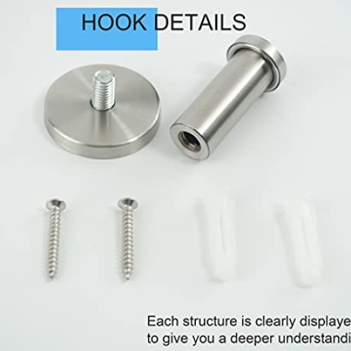 Vanloory Bathroom Towel Hooks, 6 Pack Round Coat Hooks, Sturdy Wal...