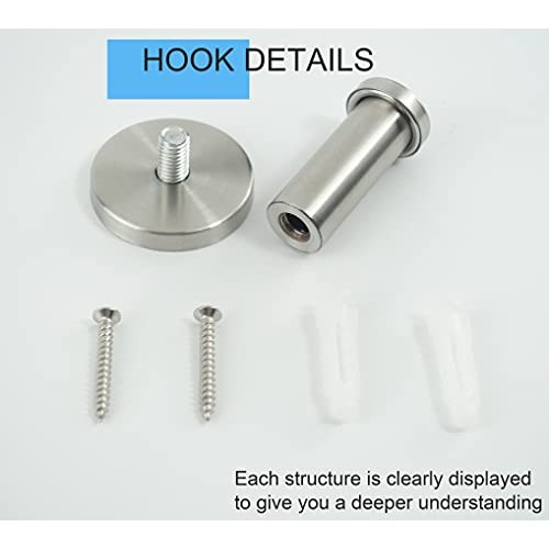 Vanloory Bathroom Towel Hooks, 6 Pack Round Coat Hooks, Sturdy Wal...