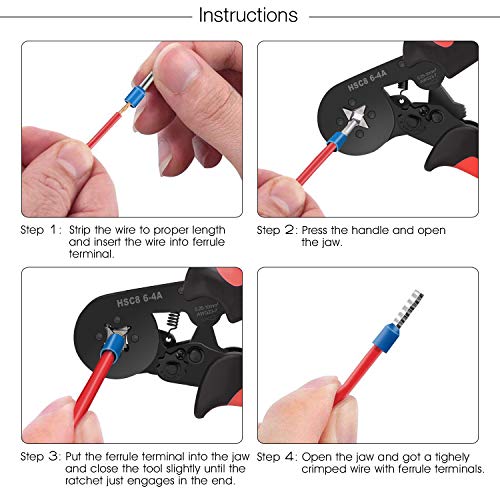 Ferrule Crimping Tools Wire Pliers - 1800 PCS Wire Ferrules with C...