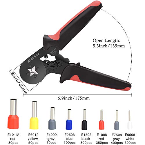 Ferrule Crimping Tools Wire Pliers - 1800 PCS Wire Ferrules with C...