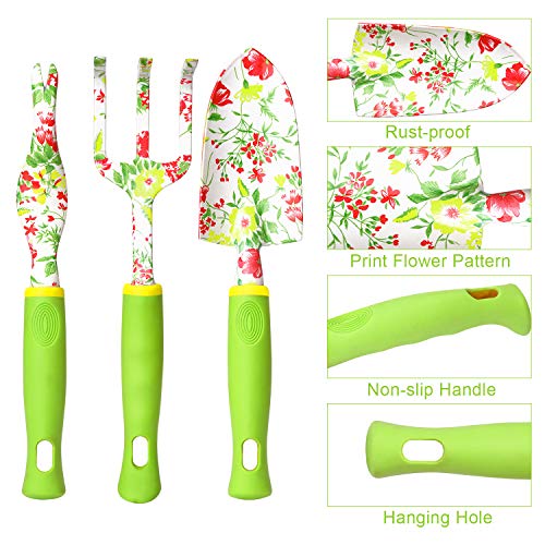 vanow Gardening Tools Set, 5 PCS Heavy Duty Aluminum Garden Hand T...