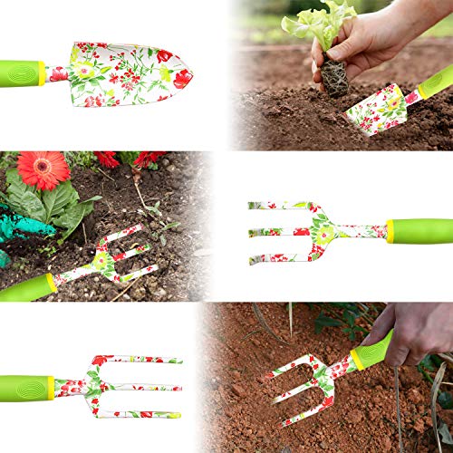 vanow Gardening Tools Set, 5 PCS Heavy Duty Aluminum Garden Hand T...
