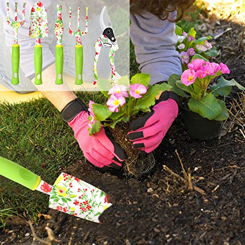 vanow Gardening Tools Set, 5 PCS Heavy Duty Aluminum Garden Hand T...