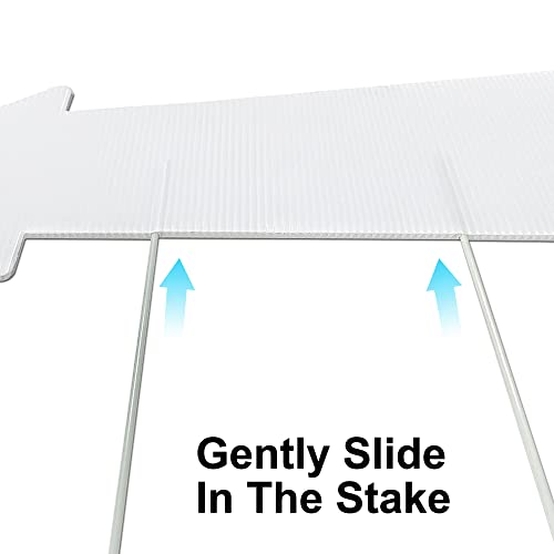 Blank Arrow Yard Signs with Stakes, 5 Pack 17 x 6 Inches White Pla...