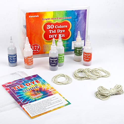 Vanstek 30 Colors Tie Dye Kit, Tie Dye Shirt Fabric Dye for Women,...