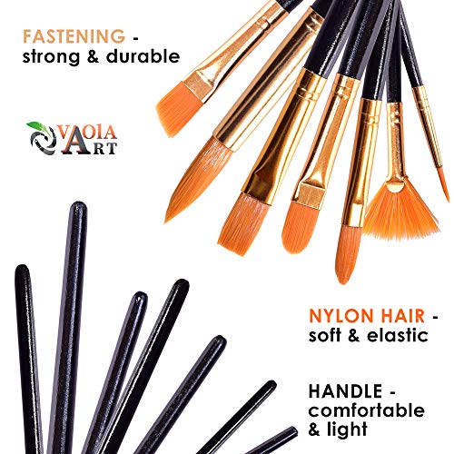Acrylic Paint Brushes Set for Art Crafts - Face Body Makeup Painti...