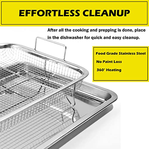 Oven Air Fryer Basket and Tray, Extra Large Crisper Tray and Baske...