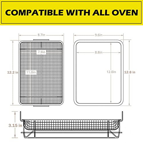 Oven Air Fryer Basket and Tray, Extra Large Crisper Tray and Baske...