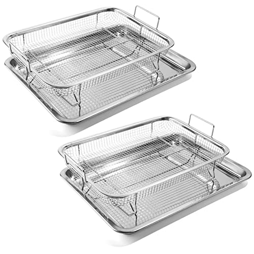 Oven Air Fryer Basket and Tray, Extra Large Crisper Tray and Baske...