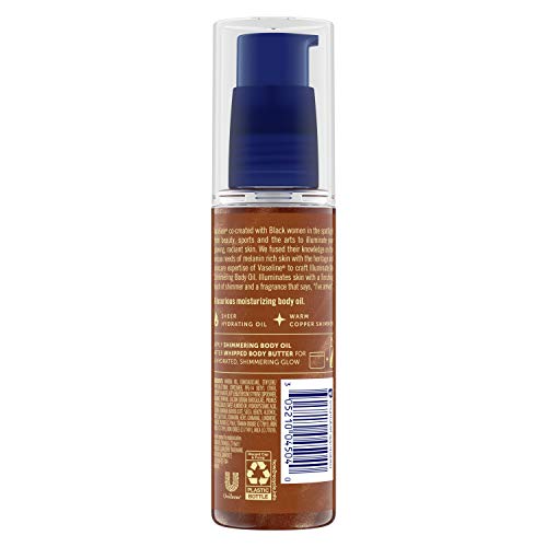 Vaseline Illuminate Me Shimmering Body Oil Created for Melanin Ric...