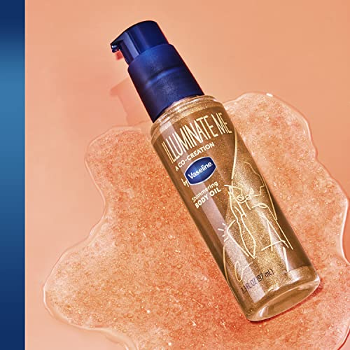 Vaseline Illuminate Me Shimmering Body Oil Created for Melanin Ric...