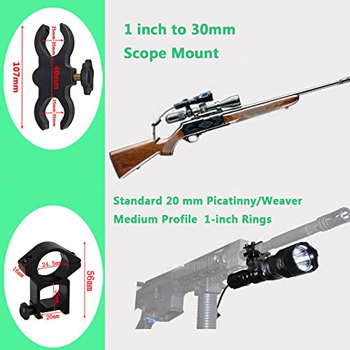 VASTFIRE 350 Yard Green Hunting light Zoomable Flashlight Hog Pred...