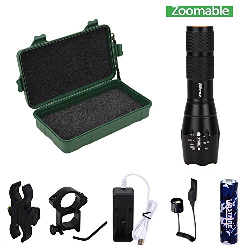 VASTFIRE 350 Yard Green Hunting light Zoomable Flashlight Hog Pred...
