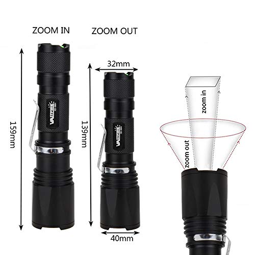 VASTFIRE Zoomable Green/Red/UV Hunting Flashlight Deer Blood Track...