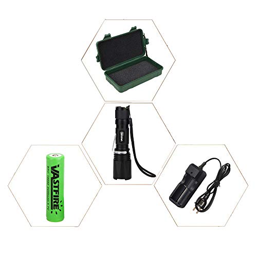 VASTFIRE Zoomable Green/Red/UV Hunting Flashlight Deer Blood Track...