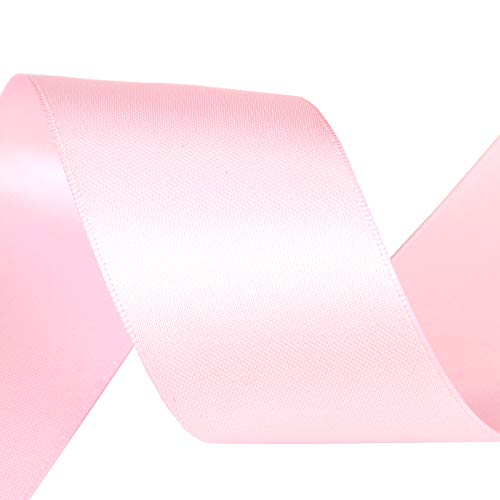 VATIN 1-1/2 Wide Double Faced Polyester Pearl Pink Satin Ribbon C...